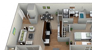 2 Bedroom 1.5 Bathroom Floor Plan 2 Bedroom 1.5 Bathroom Floor Plan at Westwinds Apartments, Maryland, 21403